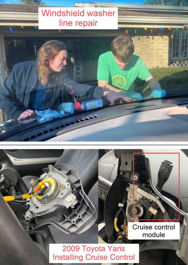 Windshield Water Line Repair, Cruise Control Install